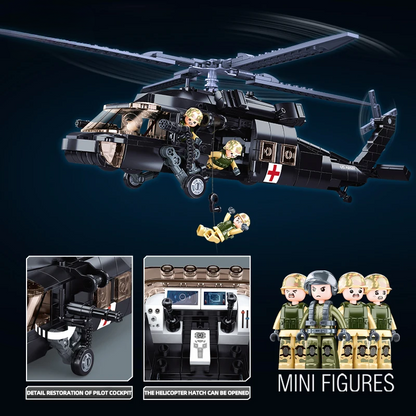 BrickLegion – U60 Night Hawk Transport Helicopter | 770 PCS